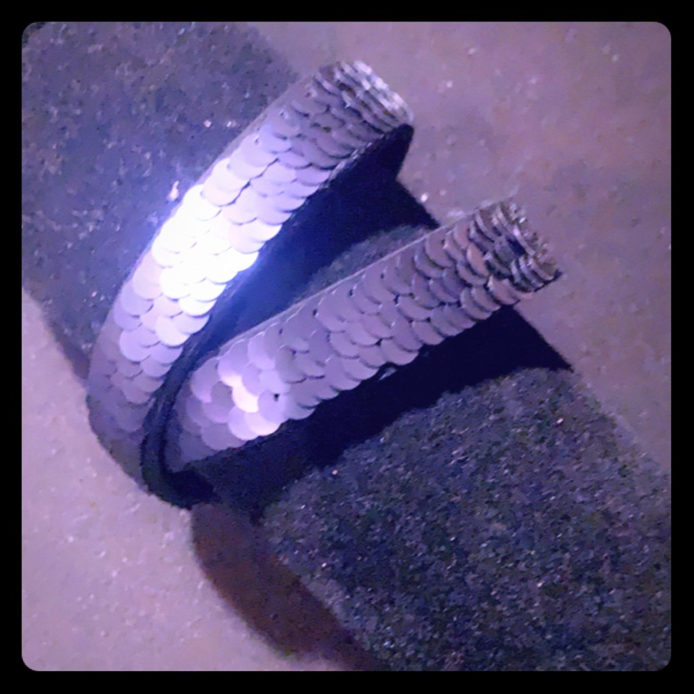 Blue Sequin double wrap bracelet